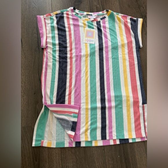 NWT LuLaRoe Leah Drop Shoulder Cuff Tunic Shirt Size XS - Picture 7 of 9